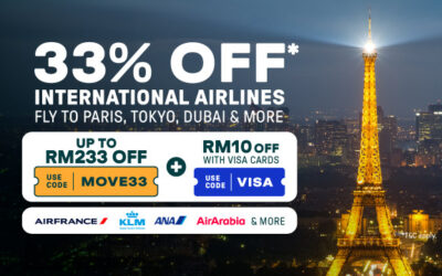 Say bonjour with up to 33% OFF int’l airlines